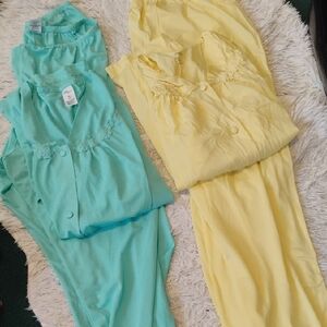 Yellow and Aqua Pajama Sets